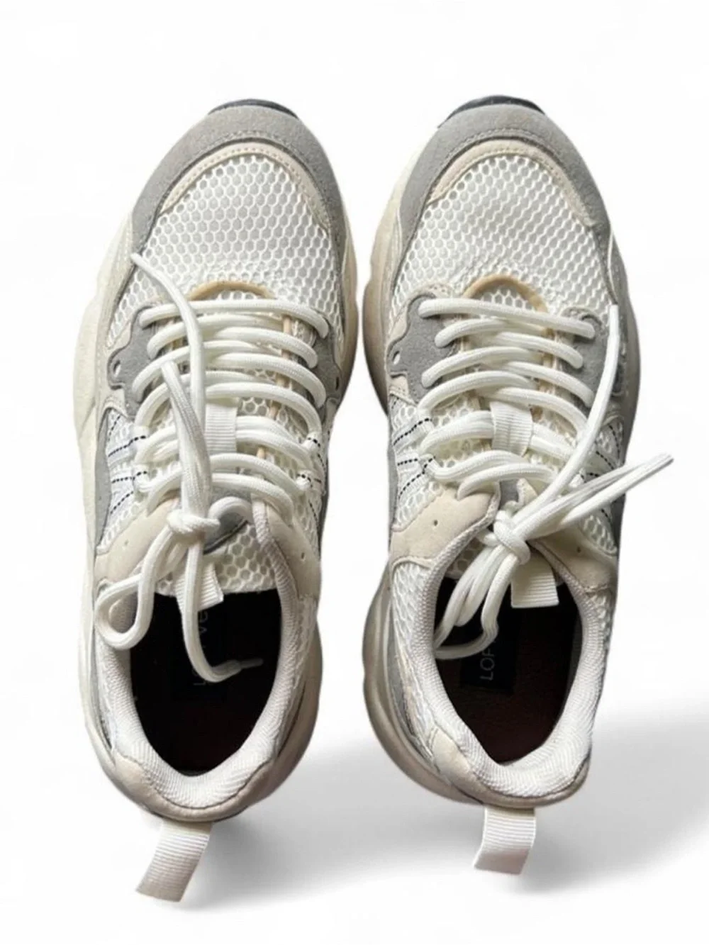 LOFT Versa Women's Neutral White and Gray Chunky Trainer Sneakers